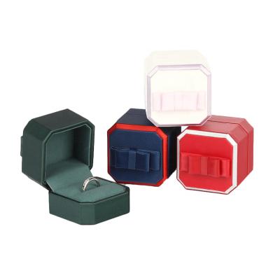 China Luxury Fashionable PU Jewelry Packaging Ring Box Jewelry Gift Box Wedding Ring Box For Gift for sale