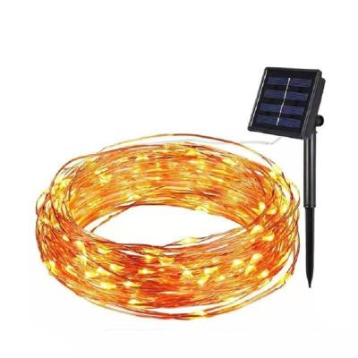 China Solar Copper String Led Light 10m 100leds Rice Bean Light Sensor Outdoor Waterproof Solar Copper Led String Light for sale