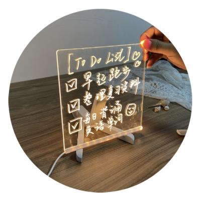 China Can Writing Adjustable Erasable Multifunctional Creative Led Note Board Light for sale