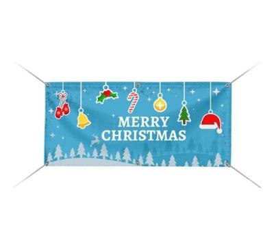 China Hanging Fabric Felt Christmas Flag Outdoor Bumping Banner for sale