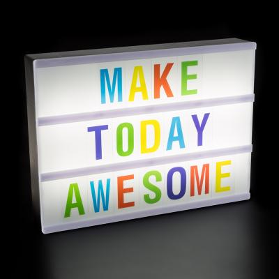 China Lighting A6 Outdoor Battery Operated Message And Note Sign LED Cinema Light Box With Magnet Letters Smiles Symbols for sale