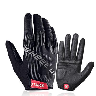 China Breathable/Anti-Slip/Shockproof/Protect Palm WHEEL UP  PU Leather Full Finger Bike Unisex Outdoor Touch Screen Cycling Road Mountain Bike Bicycle Glove for sale