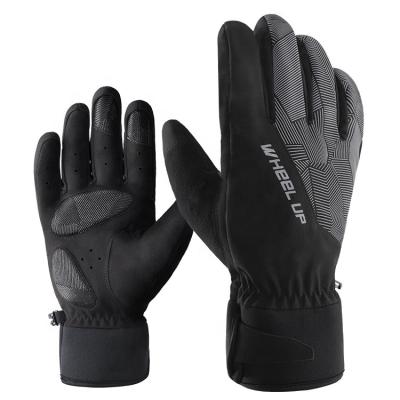 China Reflective design WHEEL UP Reflective Design Lock Temperature Outdoor Custom Winter Cycling Ski Gloves Print For Bicycle for sale