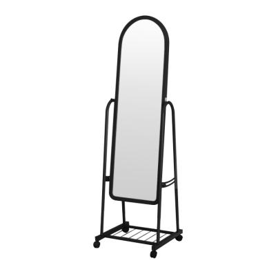 China Modern Minimalist Hot Selling Floor Mirror Standing With Wheel Household Floor Standing Mirror for sale