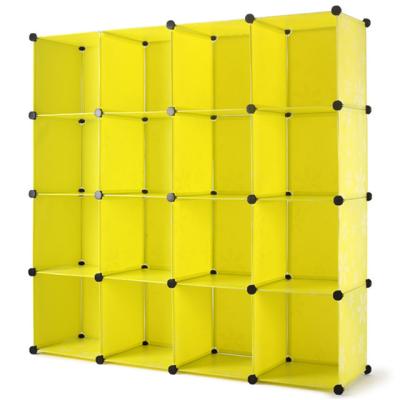 China Portable Organizer Clothes Wardrobe Storage Cabinet (Size) DIY 16 Cube Adjustable Plastic Wardrobe = 147*37*147cm for sale