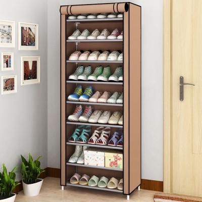 China Large Shoe Rack Organizer Non-Woven Fabric Shoe Storage Cabinet Black (Size) 10 Tier Adjustable Shoe Rack for sale