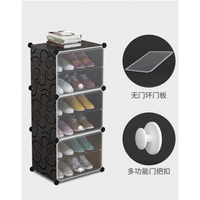 China 6-Cube DIY Adjustable Shoe Rack Modular Plastic Cabinet (Size) Organizer for sale