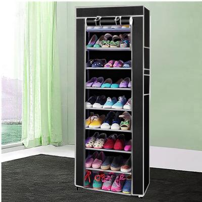 China Modern Shoes Rack, 10 Tier Tall Shoe Rack - Narrow Shoe Rack with Storage Box, Cloth Covered Shoe Rack, for sale