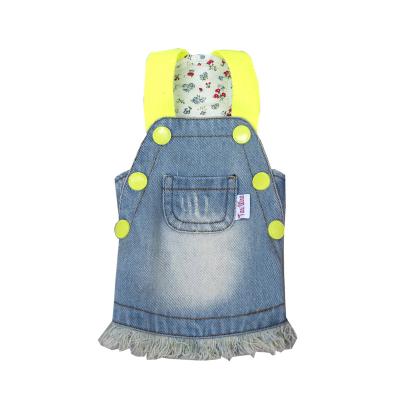 China New Design Pet Lattice Skirt Cat and Dog Denim Dress Puppy Clothing Fashion Pet Viable Dress for sale