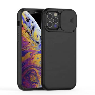 China Simple Slide Camera Lens Phone Case Protective Shockproof Cover For iPhone 11 12 5.4