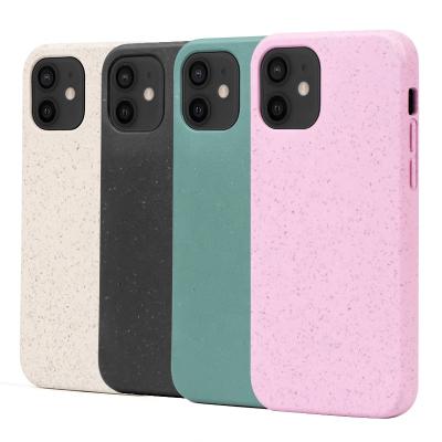 China Biodegradable Shockproof Wheat Straw Phone Case For iPhone 12 11 pro XS max X XR 7 8 6S 6 Plus Se Soft Wheat Straw TPU Eco-friendly Cover for sale