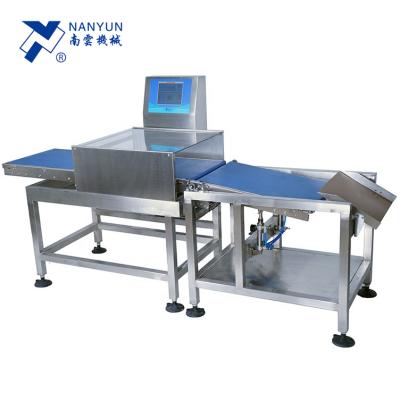 China Check Weighing Multi Function Cheapest Check Weigher With Rejector Lifter For Fish Loaf Sausage Mango Desiccated Coconut Capsule Product for sale