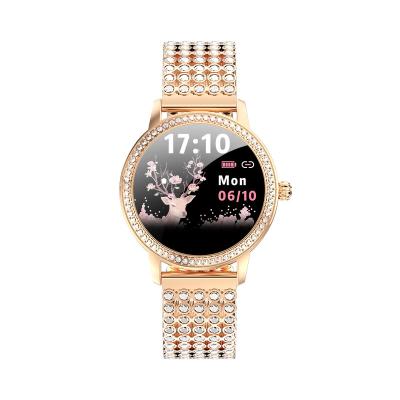 China Leather Round Screen Dial Band Touch Screen Strap Wireless Supplier Sale Watches For Women Android Girls Touch Smart Watch for sale