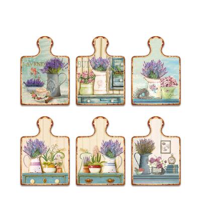 China Free Sample Lavender Sublimation Kitchen Ceramic Tea Untersetzer Ceramic Cork Jar Coasters For Drinks for sale