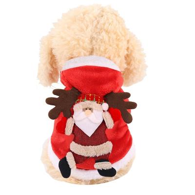 China Stocked OEM Perro Navidad Hoodie Clothes Polyester Fabric Christmas Gift Dogs Costume Cats Soft Comfortable Winter Pet Hoodie Clothes for sale