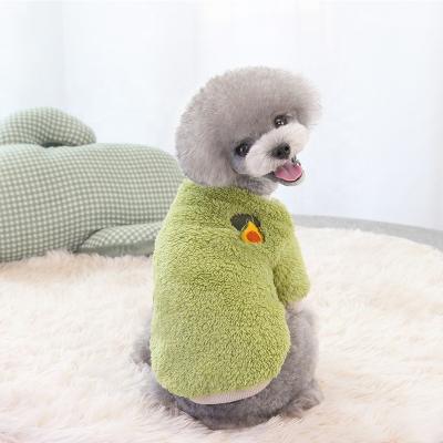 China Stocked OEM Productos Para Perros Puppy Fleece Sweatshirt Clothes Solid Fruit Pattern Ropa De Mascota Warm Pet Sweatshirt Clothes for sale