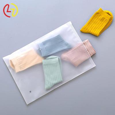 China Custom Printed Zip Zipper Bag Apparel Packaging T-shirt Matte Frosted Plastic Recycled Zipper Bag Moisture Proof Custom Printed for sale