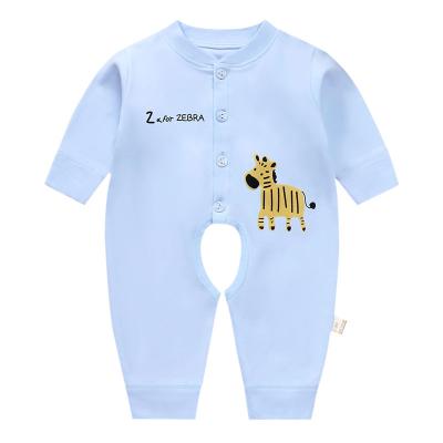 China 100% Cotton Baby Boy Overalls 0-12months Long Sleeve One Piece Newborn Baby 100% Cotton Romper for sale