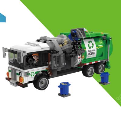 China Intelligence Xingbao Toys 18016 Automatic Garbage Truck Children's Toy Building Blocks For Unisex Kids Bricks Toys Color Box Plastic Wholesale Price for sale