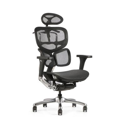 China Detachable Executive Mesh Full Swivel Ergonomic Mesh Headrest Bifma CEO Boss Chair Ergonomic Rotating Office Chair with Black Mesh Cushion for sale