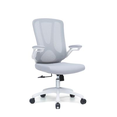 China Custom White Plastic Swivel Task Chair Swivel Midback Mesh Frame Visitor Staff Office Armchair Cadeira Swivel Executiva for sale