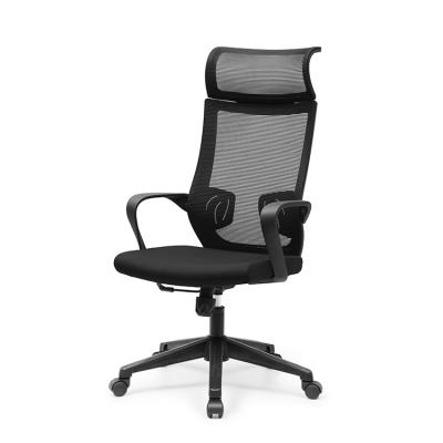 China Accounting Service Layout Office Chair Black Mesh Comfortable Revolving Chair With Headrest for sale