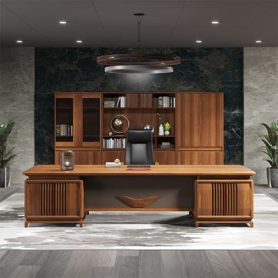 China Convertible High End Luxury L Shaped Side Cabinet Particleboard Director Office Desks Executive Straight Table for sale