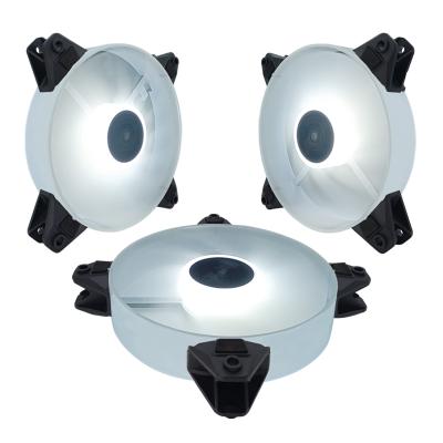 China Famous Chinese CPU Fan 120mm Cooler RGB Fans 12v Computer Case Manufacturers Computer Cases RGB White PC Fan for sale