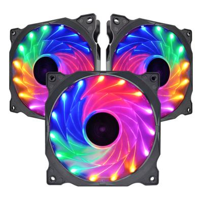 China Chinese famous computer case manufacturers computer led 15 rgb pc cooling fan 12v 120mm cpu lightweight mute heatsink for sale