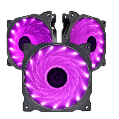 China Famous Chinese computer case manufacturers computer led 15 rgb pc fan 12v 120mm lightweight mute radiator cooling cpu fan for sale