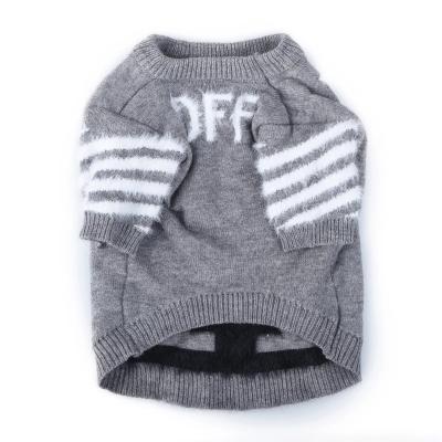 China Best Selling Viable With OFF Letter Winter Cat Dog Clothes Pet Knit Sweater for sale