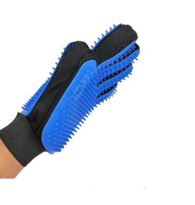 China Pet Grooming Gloves Pet Cleaning Brush Five Fingers Deshedding Pet Viable Gloves for sale