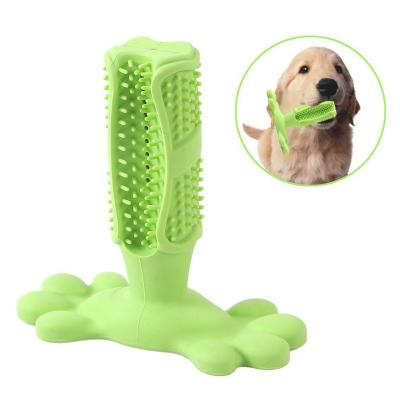 China Sustainable Pet Toothbrush Chewing Toy Best Teeth Cleaning Massager Natural Rubber Cleaning Toy for sale