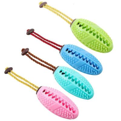 China Dog Toy Viable Rubber Dog Teeth Cleaning Toy Permeable Rubber Dog Food Ball Toy for sale