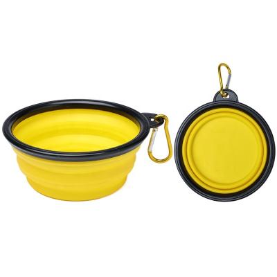 China Sustainable Portable Silicone Folding Collapsible Dog Pet Travel Feeding Bowl for sale