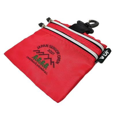 China Factory price PU/polyester fabric durable waterproof golf tee bag custom logo printing golf bag with zipper closure for sale