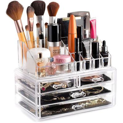 China Viable Clear Acrylic Makeup Organizer Storage Boxe Plastic Make Up Organizer For Cosmetics Lipstick Organizer Home Storage Drawers Type for sale