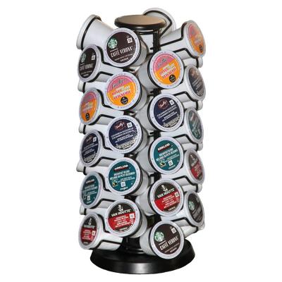 China Wholesale Viable 360 ​​Degree Rotating Matte Black 40 Coffee Pods Storage Organizer Stand K Cups Capsule Holder Carousel for sale