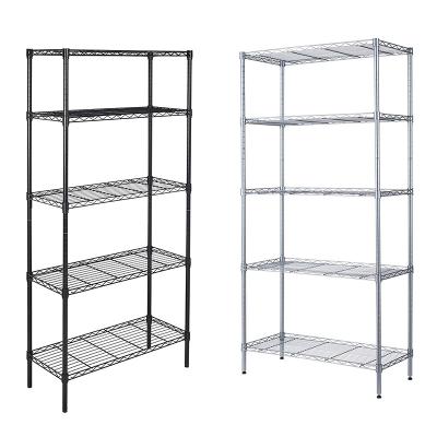 China Workable 5 Tier Stainless Steel Garage Buffet Microwave Oven Pantry Organizer Storage Metal Racks Racks Shelf Units Stand for sale