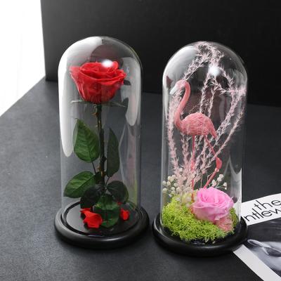 China Weeding Valentine's Day Gift Eternal Flower Eternal Roses Preserved Real Flower For Wedding Decorations Valentine's Day Gift Glass Rose for sale