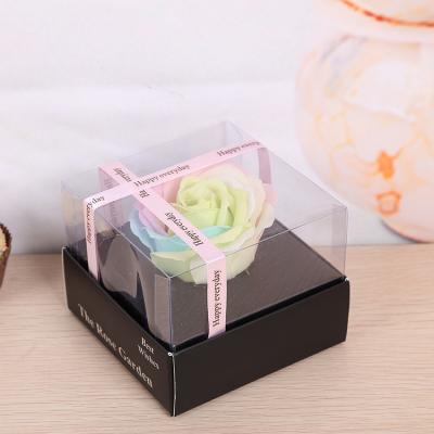 China Gift Packing 5 Colors Three Layers Water Flower Head Colorful Soap Rose Flower Head for sale