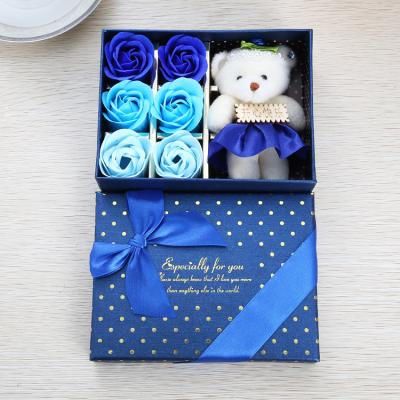 China Gift Girlfriend Holiday 6 Soap Flower Packaging Gift Box For Birthday Valentine's Day Women's Day Gift for sale