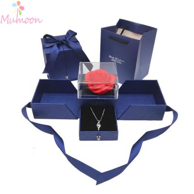 China Simple Living Rose Flower Ring Necklace Necklace Handmade Jewelry Box High-Grade Lipstick Box Gift Box for sale