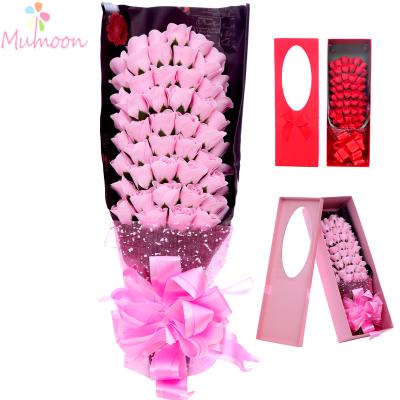 China Hot Sale 51 Roses Soap Flower Bouquet Box Artificial Flower Red Roses Birthday Christmas Gift Valentine's Day Gift for Lover for sale