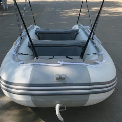 China Aluminum Inflatable Rowing Boats (CE) OEM Duty Floor 4.2m Boat with Sunshade and Wheel! for sale