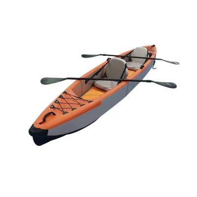 China Water Entertainment Factory Customized Drop Stitch Inflatable Kayak Pedal Kayak 2 Person With Drain Hole for sale