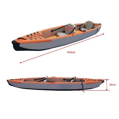 China Customizable Water Entertainment Kayak Inflatable Fishing Canoe With Paddle And Chair for sale