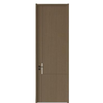 China Wholesale Modern Light Brown European Style MDF Interior PVC Wooden Door In Apartment Room for sale