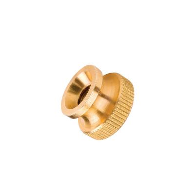 China Cabinet OEM CNC Machining Brass Gold Pleated Concentric Control Knurled Knobs for sale