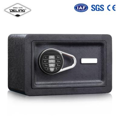 China LCD+ Digital Lock DELING Mini Leather Wrapped Electronic Digital Lock Safe Box for sale